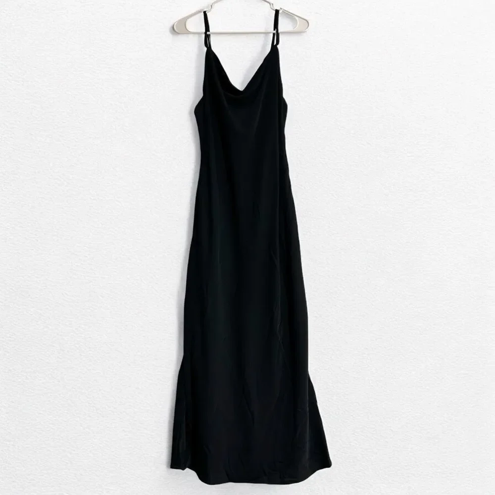 Abercrombie & Fitch Bias Cut Mermaid Slip Maxi Dress Black Size Small